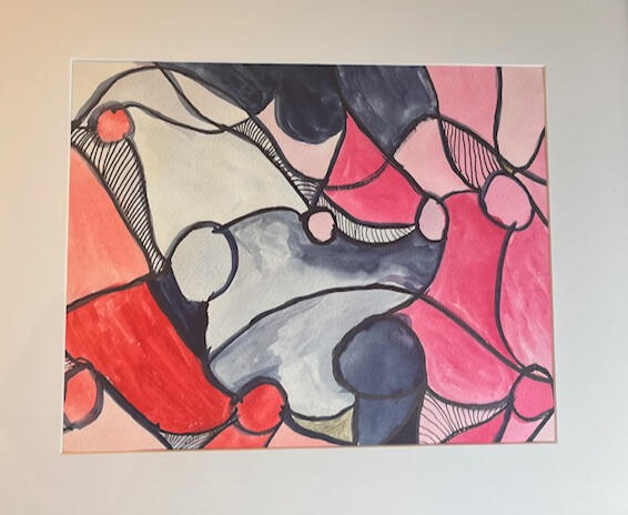 abstract sherbert - watercolor & pens