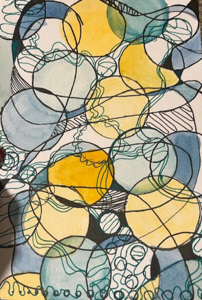 hydro swirl - watercolor & ink